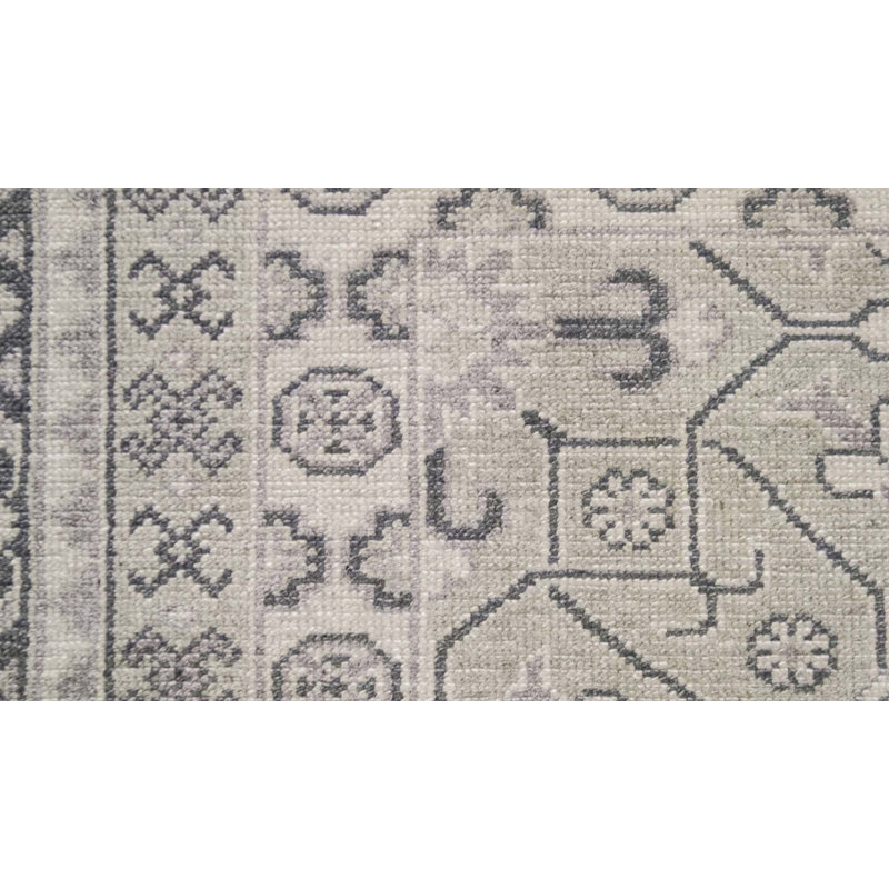 Hand-Knotted High-Quality Light Green Area Rug