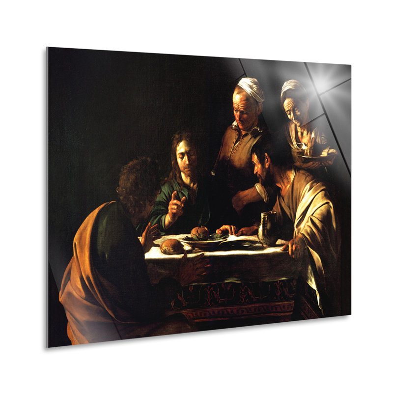 Dinner in Emmaus by Caravaggio - No Frame Rectangle Painting, Plastic/Acrylic, 70cm H x 100cm W