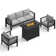 5 - Person Sofa Seating Group With Cushions and Fire Pit Table