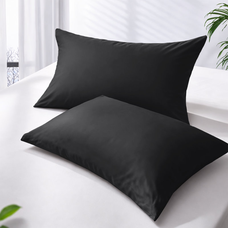 Microfiber Solid Colour Duvet Cover Set, Single Duvet Cover + 1 Pillowcase, Black