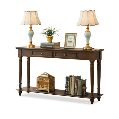 Walnut Solid Wood Rectangular Console Table