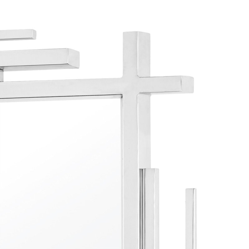 Edith Flat Metal Wall Mirror, Polished 