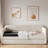 Upholstered Daybed With Trundle And Wood Slat-1870618470
