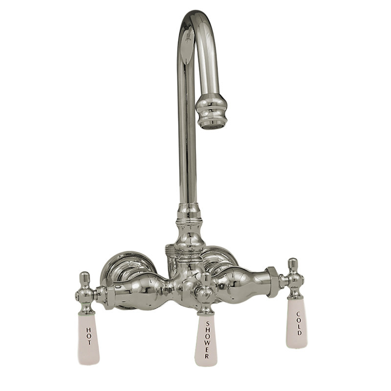 Tub Mount Gooseneck Diverter Faucet by Strom Living, Matte Nickel