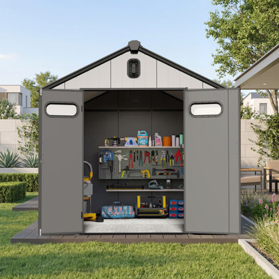 8 ft. W x 14 ft. D Plastic Portable Outdoor Storage Shed
