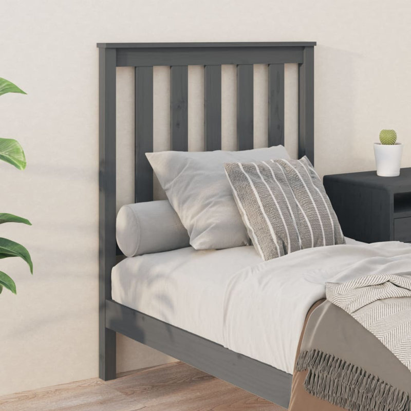 Solid Wood Headboard, 81 x 101 cm, Grey