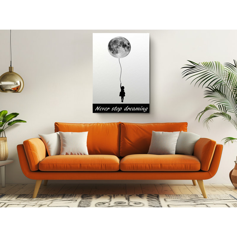 «Never Stop Dreaming Moon Balloon», reproduction sur toile, H 45 po x l 30 po