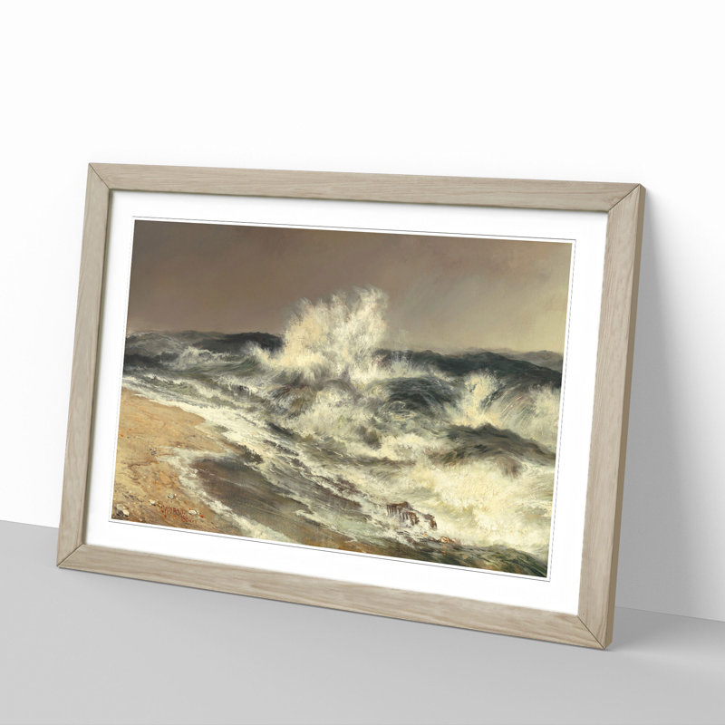 The Much Resounding Sea by Thomas Moran - Picture Frame Painting, Oak Framed, 27cm H x 36cm W x 2cm D