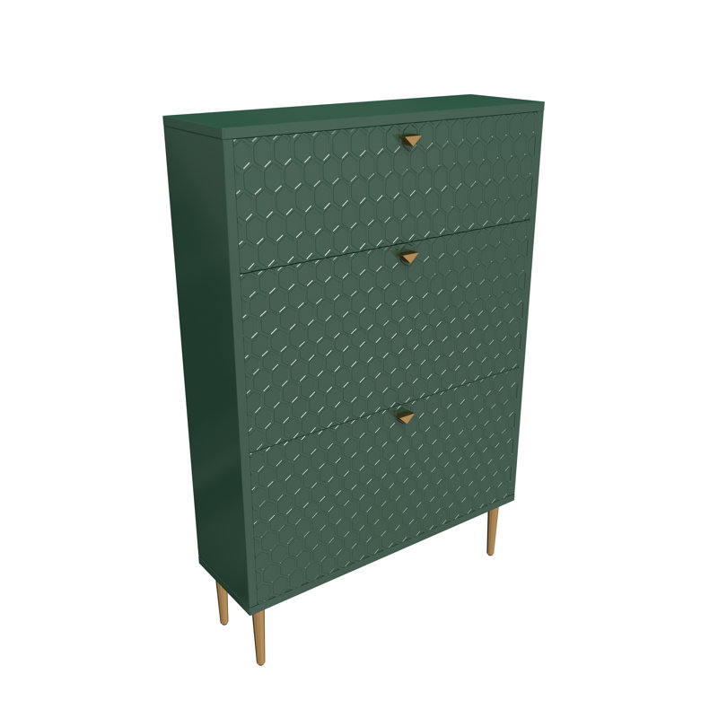 24 Pair Shoe Storage Cabinet, Green