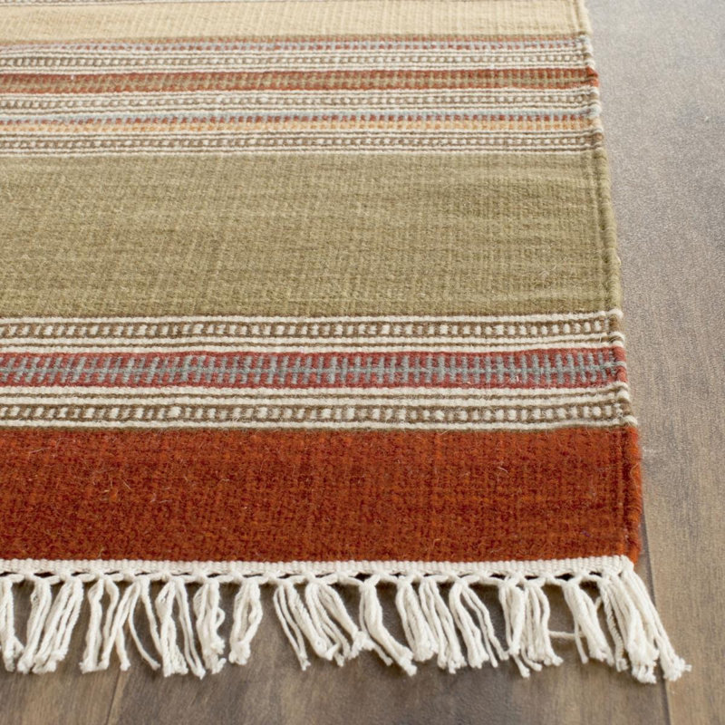 Pueblo Handwoven Wool Red/Beige Rug