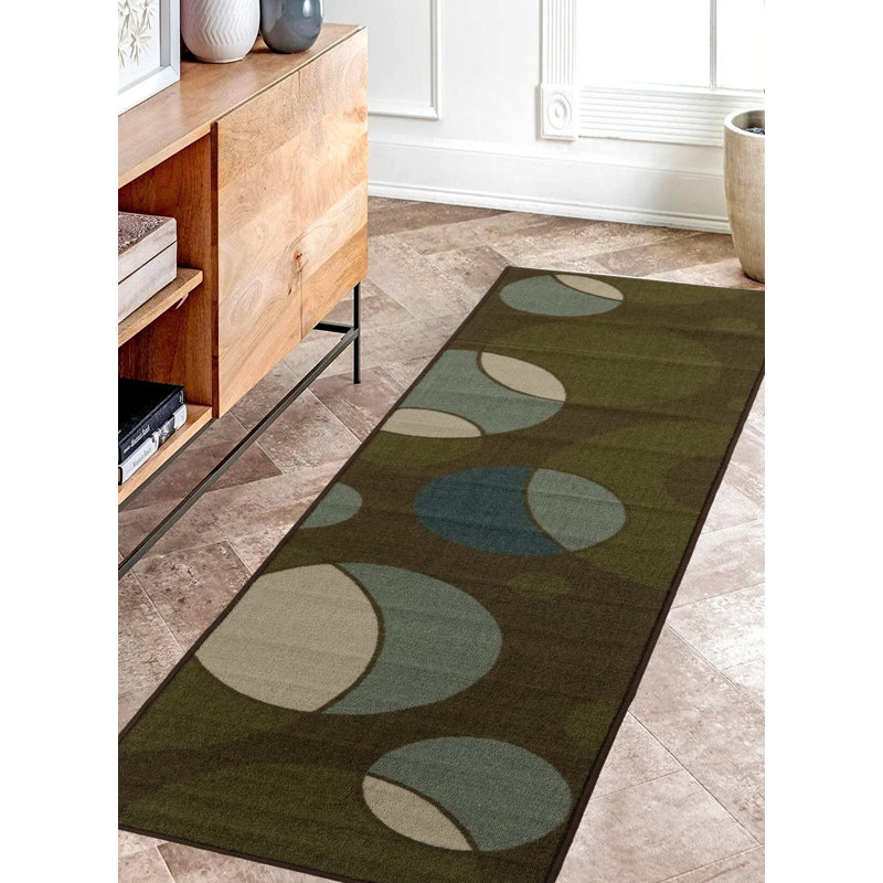 Tapis à motif géométrique antidérapant, Tapis de couloir 1 pi 11 po x 6 pi 11 po