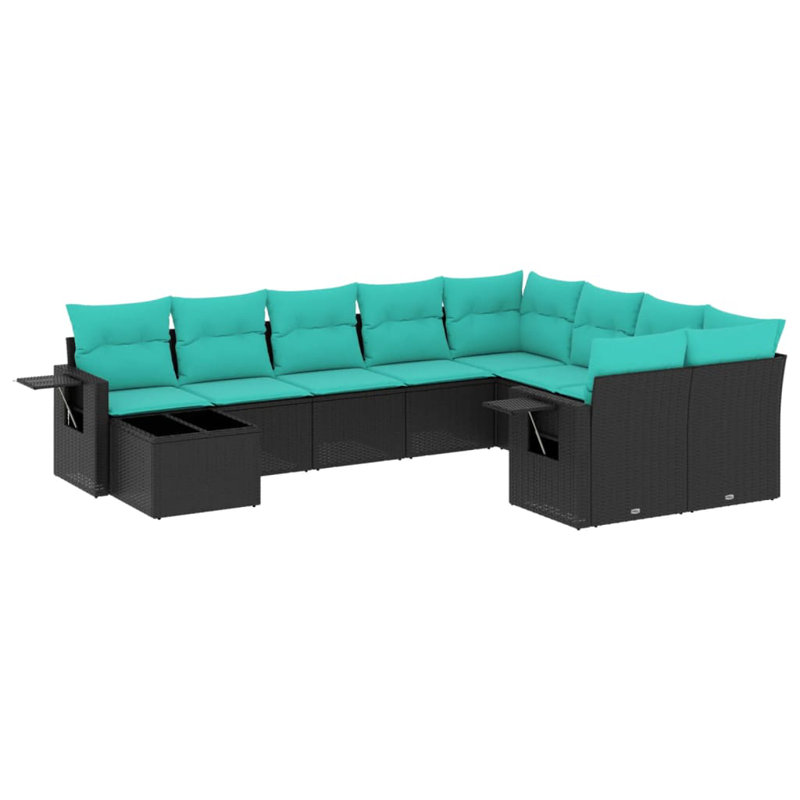 Ensemble de canapé de jardin 10 pièces avec coussins pour l'extérieur