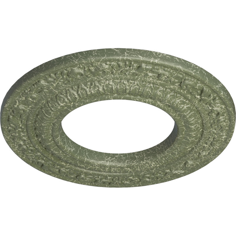 Médaillon de plafond H 8,125 po x l 8,125 po x P 0,5 po Andrea, Craquelure vert athénien