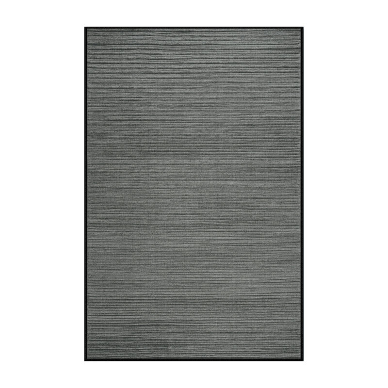 Machine Washable Solid Grey Area Rug, Rectangle 2' x 3'