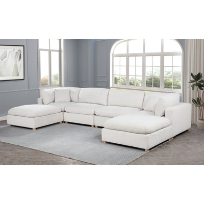 Ensemble modulaire 6 pièces en tissu Teddy Boucle