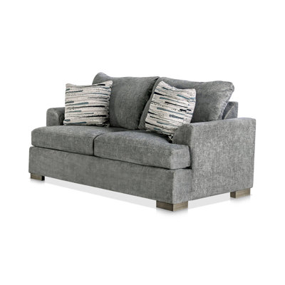 67.4" W Transitional Loveseat, Gray