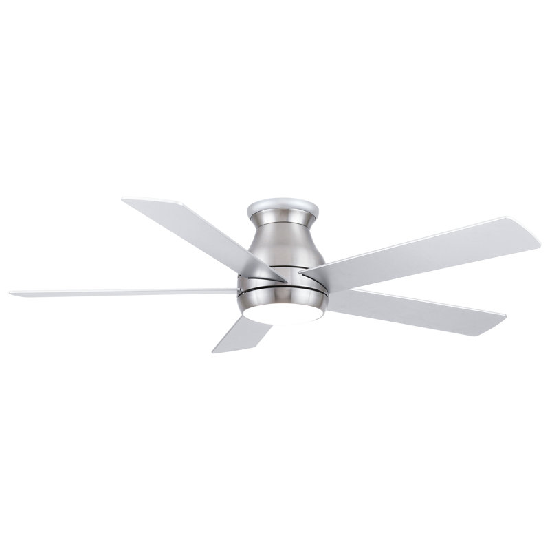 52" Low Profile Ceiling Fan With Lights, Silver, Silver