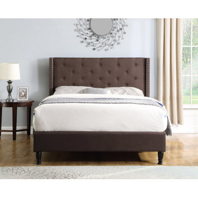 Upholstered Wingback Bed
