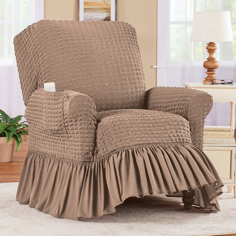 Housse pour fauteuil inclinable à coussins carrés / volants Ruffled