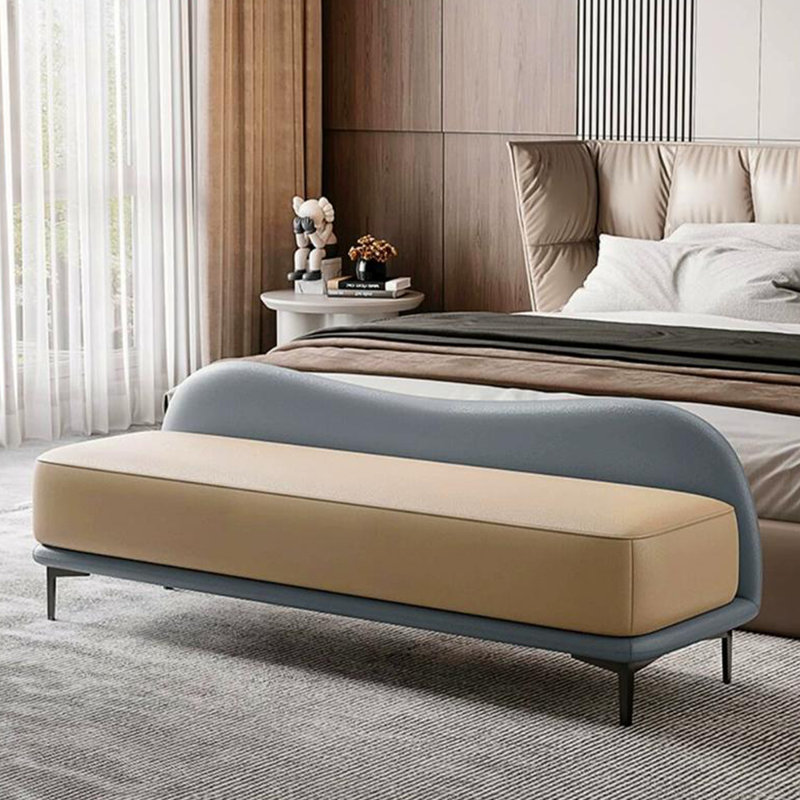 Banc avec revêtement, Beige ; bleu clair