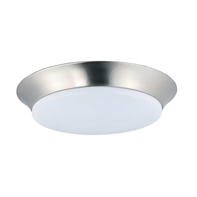 Hyder Acrylic Flush Mount, Satin Nickel