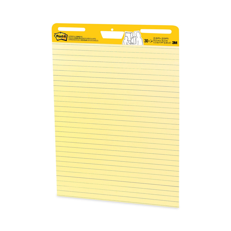 Yellow Lined Self-Stick Easel Pads, 25 x 30, 4-Pack