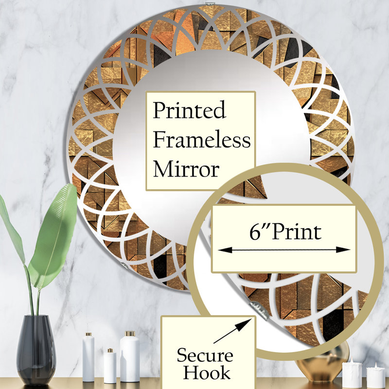 Garaciela - Miroir mural moderne rond, 32 po x 32 po
