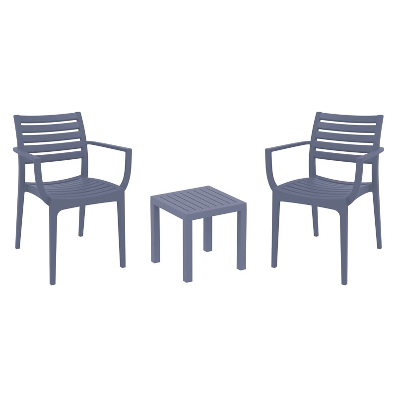 2 - Person Patio Conversation Set, Dark Gray