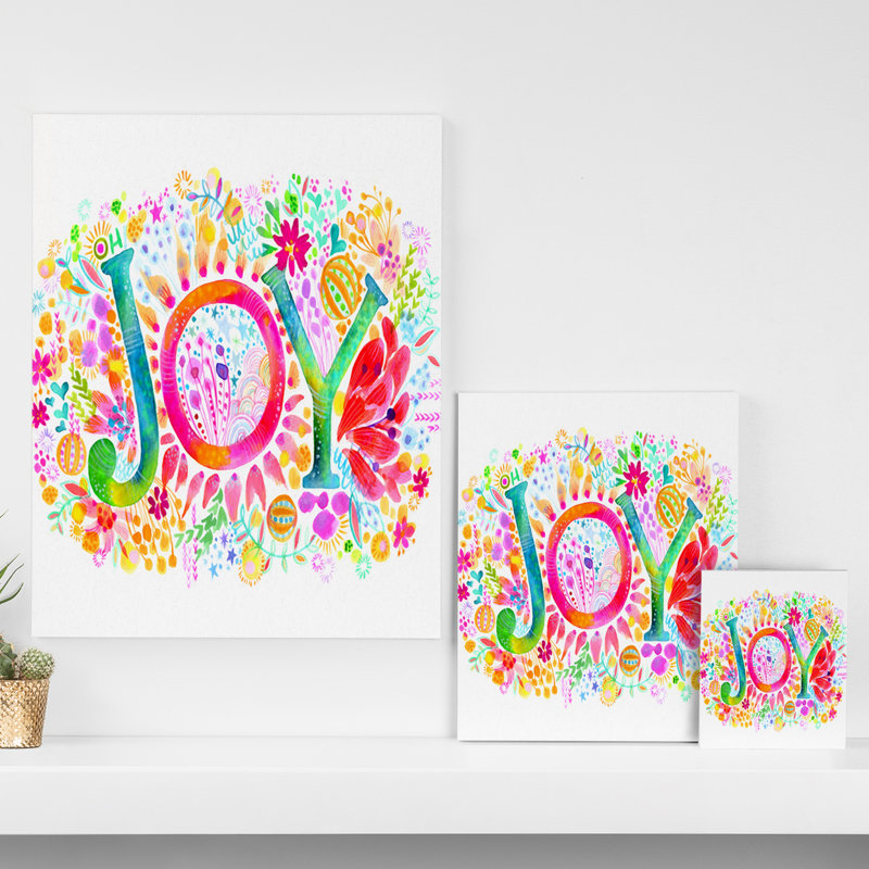«Oh Joy» par Stephanie Corfee, reproduction d'art graphique sur toile, H 10 po x l 8 po x P 1,5 po
