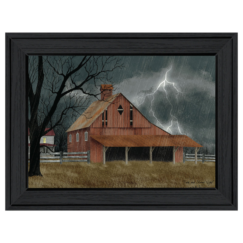 «Dark and Stormy Night», art mural encadré pour le salon, décoration intérieure par Billy Jacobs, Cadre noir