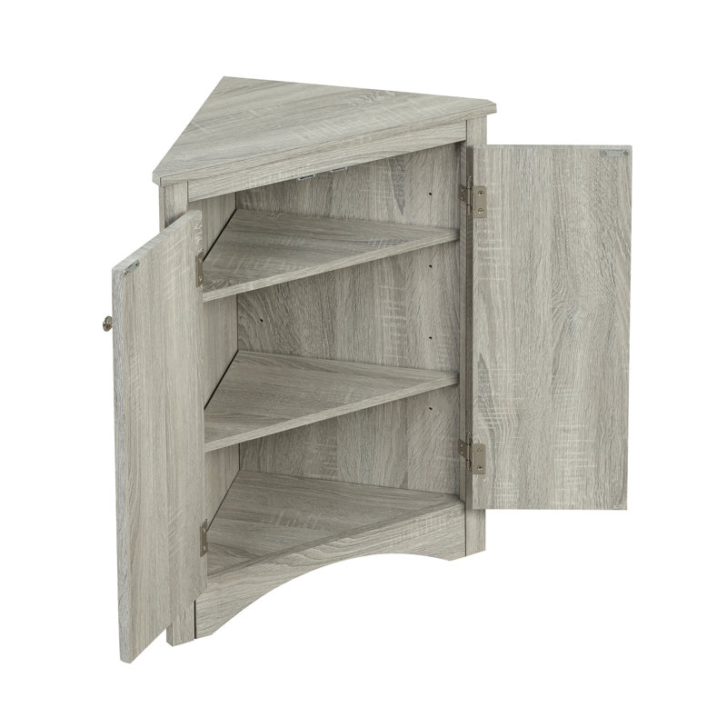 Armoire triangulaire avec tablettes réglables - Flair de salle de bain en chêne, Oak