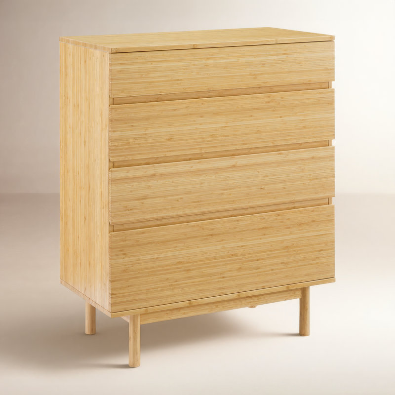 Commode haute 4 tiroirs Benji, blé