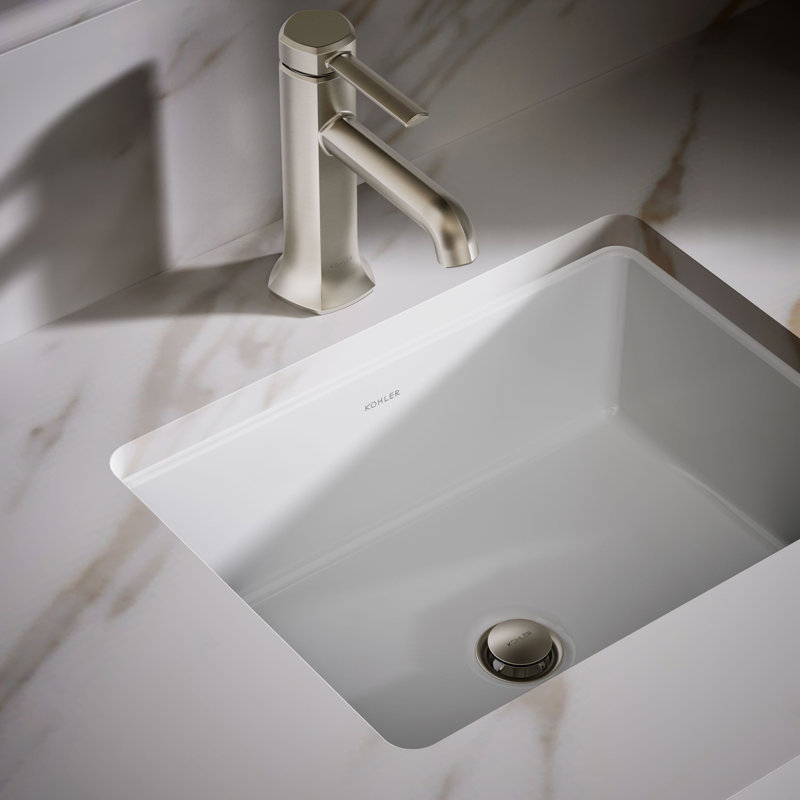 Under-Mount Bathroom Sink, White
