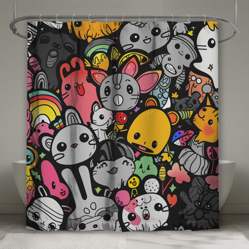 Dessin de rideau de douche - éclectique, L 70 po x H 93 po