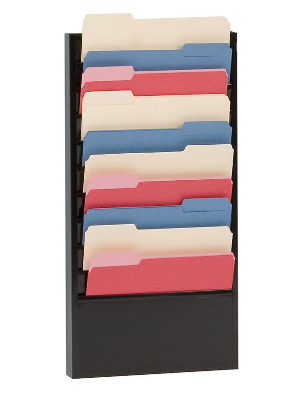 Tobler Metal Wall File Pockets, Black