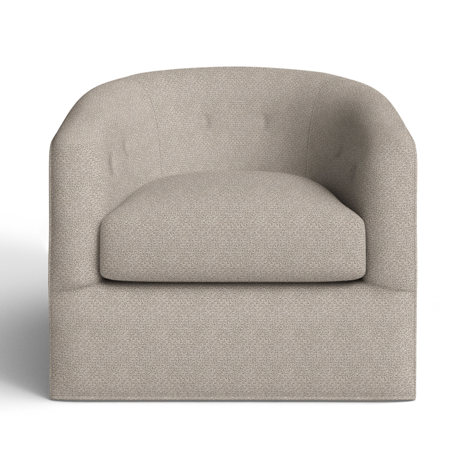 Midori Upholstered Swivel Barrel Chair, Tuffy 41 Smokey Taupe