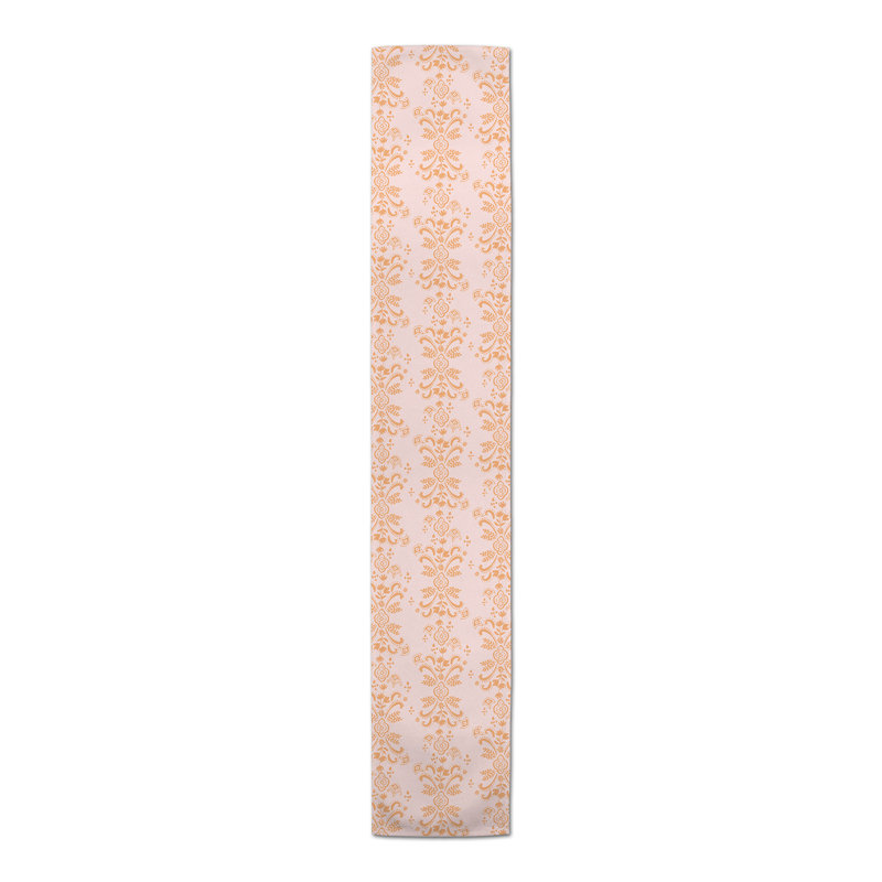 Evin Floral Cotton Blend Table Runner, 72" L x 16" W, Orange