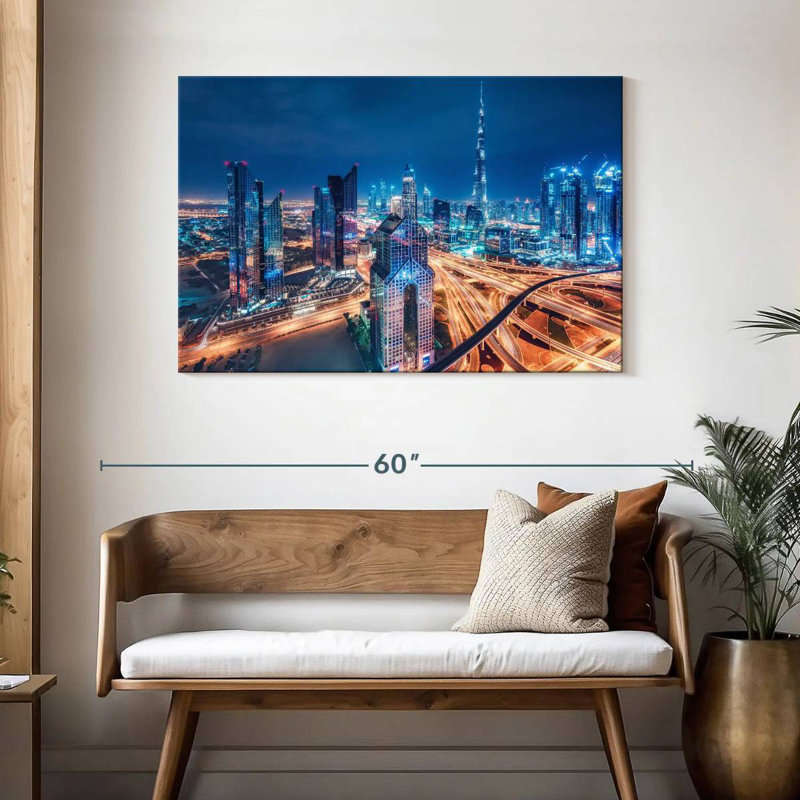 Horizon futuriste de Dubaï, H 30 po x l 45 po