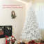 Arbre de Noël artificiel de 7,5 pi de hauteur, arbre de Noël non éclairé avec 1346 pointes de branches, ouverture automatique, base en acier HOMcom, blanc, blanc