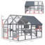 PawHut 9.2' Catio, Outdoor Cat Enclosure House W/ Condos & Canopy, Grey,wood