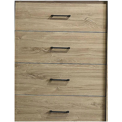 Commode 4 tiroirs avec poignées noires Seraphiel