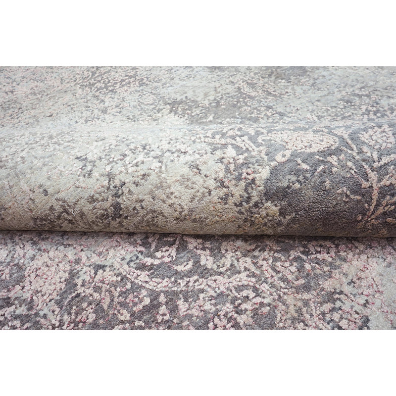 Wool Floral Area Rug, Rectangle 9' x 12'