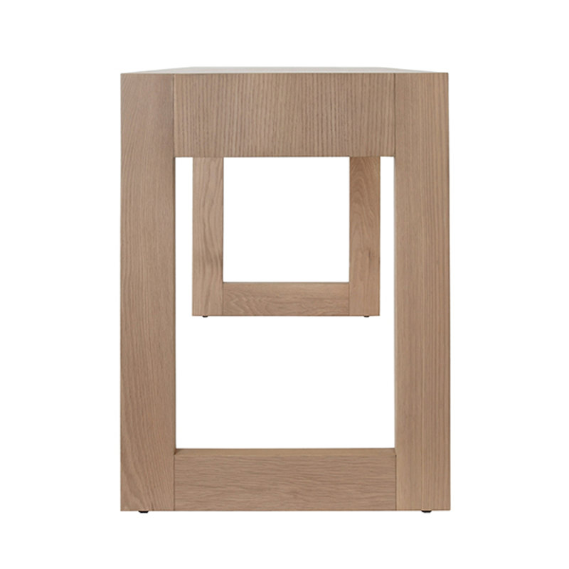 Larkin Solid Wood Top Writing Desk, Natural Oak