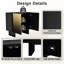 Armoire décorative à 2 portes en noir mat avec détails dorés, fonction d'ouverture par pression, tablettes réglables pour un grand rangement de magazines et d'accessoires, idéale comme rangement de buffet ou de couloir,