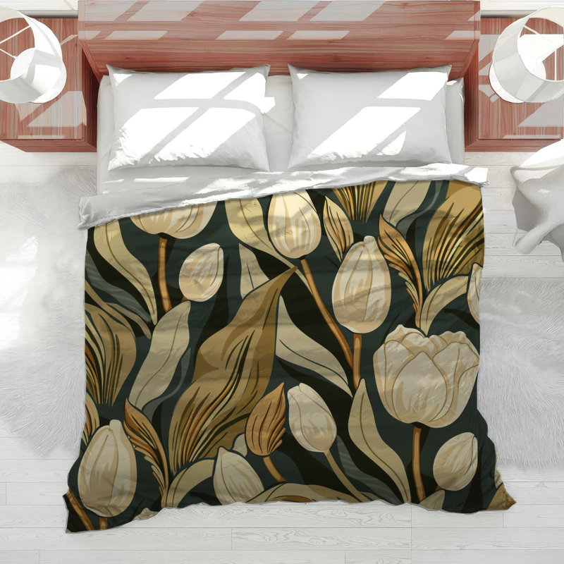 Tulips Botanical Cotton Blend Comforter, Twin Comforter