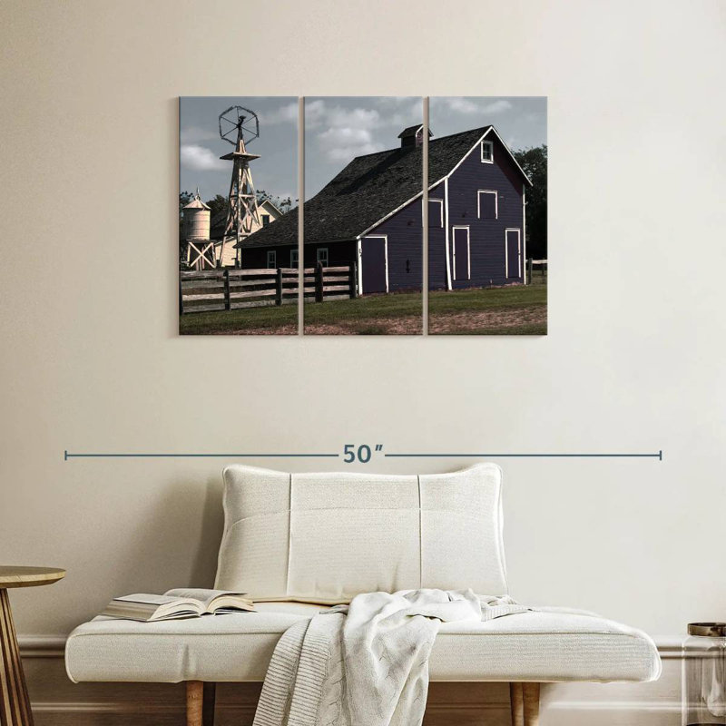 Lilie Blue Barn, 24" H x 38" W