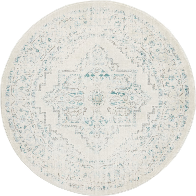Tapis ivoire Folkeste, Rond 4 pi 1 po