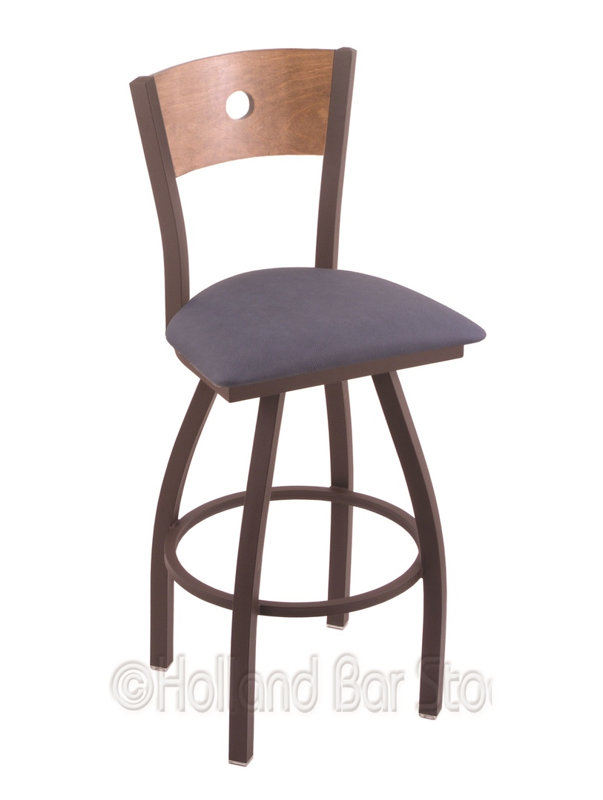 Tabouret de bar pivotant de 36" Lareau, Café Rein, Bronze, Érable moyen