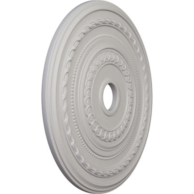 Endurathane Cole Ceiling Medallion, 25 3/8"OD x 3 3/8"ID x 1 3/8"P (Fits Canopies up to 9 1/8"), Hand-Painted Ultra Pure White Finish