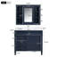 Meuble-lavabo moderne de 36 po avec pharmacie et miroir, bleu rectangulaire, tiroirs à fermeture douce, rangement pour miroir de lavabo de construction, forme rectangulaire, portes, idéal pour le rangement-567614422